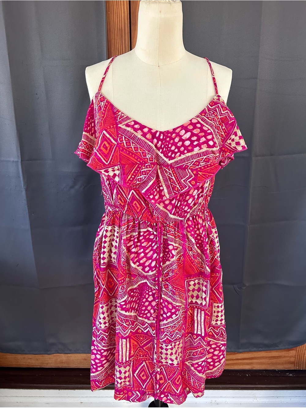 City Triangles Geometric Print Mini Dress Size Large